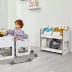 Dove boekenrek met 2 niveaus in wit | Scandinavisch design met draaggrepen - productafbeelding | Cozy Collections