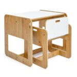 Kindertafel en stoelset van natuurhout en wit | Montessori Dove set 2-4 jaar - galeriefoto 3 | Cozy Collections
