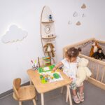 Wandrek raket van wit en natuurhout | 3 opbergvakken - galeriefoto 2 | Cozy Collections
