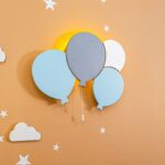 Handgeschilderde ballonnen LED-wandnachtlamp van hout | Houten LED nachtlamp