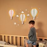 LED-wandlamp luchtballon Cappadocië van handgeschilderd hout in pastelkleuren - galeriefoto 1 | Cozy Collections