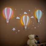 LED-wandlamp luchtballon Cappadocië van handgeschilderd hout in pastelkleuren - galeriefoto 2 | Cozy Collections