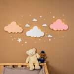 Gepersonaliseerde wolk LED-wandnachtlamp met naam | Houten LED nachtlamp