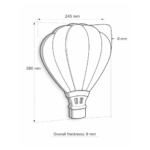 LED-wandlamp luchtballon Cappadocië van handgeschilderd hout in pastelkleuren - Afbeelding 7