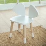 Tafelset met 2 stoeltjes met hondenoren van wit en natuurhout | Design Puppy - Afbeelding 2