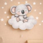 Wandnachtlamp koala slapend op wolk | Houten LED nachtlamp