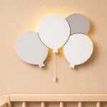 Handgeschilderde ballonnen LED-wandnachtlamp van hout | Houten LED nachtlamp