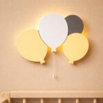 Handgeschilderde ballonnen LED-wandnachtlamp van hout | Houten LED nachtlamp