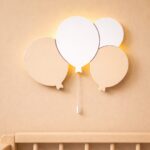 Handgeschilderde ballonnen LED-wandnachtlamp van hout | Houten LED nachtlamp