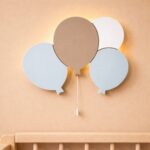 Handgeschilderde ballonnen LED-wandnachtlamp van hout | Houten LED nachtlamp