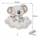 Wandnachtlamp koala slapend op wolk | Houten LED nachtlamp