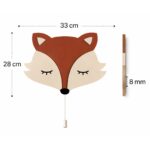 Vos LED-wandnachtlamp van hout | Houten LED nachtlamp