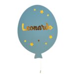 Gepersonaliseerde ballon wandnachtlamp met naam | Houten LED nachtlamp