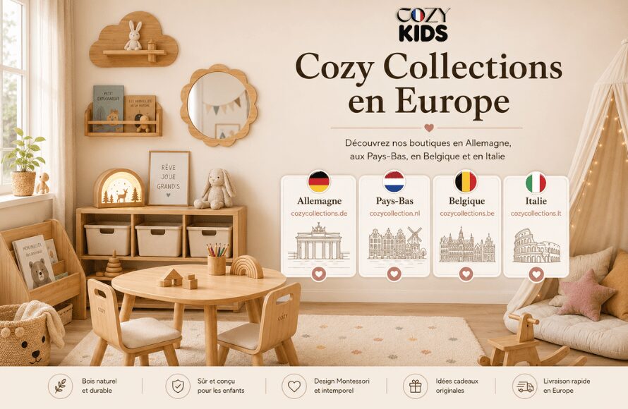 Officiële Cozy Collections webshops in Europa voor houten kindermeubels nachtlampjes en kinderkamerdecoratie