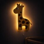 Giraf LED-wandnachtlamp van hout | Houten LED nachtlamp