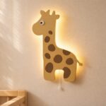 Giraf LED-wandnachtlamp van hout | Houten LED nachtlamp