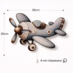 Vintage vliegtuig LED-wandnachtlamp | Houten LED nachtlamp