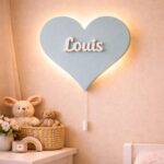 Personaliseerbare hart LED-wandnachtlamp met naam | Houten LED nachtlamp