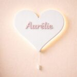 Personaliseerbare hart LED-wandnachtlamp met naam | Houten LED nachtlamp