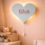 Personaliseerbare hart LED-wandnachtlamp met naam | Houten LED nachtlamp