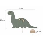 Dinosaurus LED-wandnachtlamp van hout saliegroen | Houten LED nachtlamp