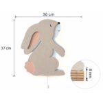 Hangoor konijn LED-wandnachtlamp van meerlaags hout | Houten LED nachtlamp