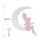 Fee op de maan LED-wandnachtlamp van hout | Houten LED nachtlamp
