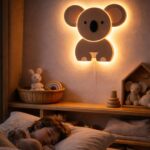 Koala LED-wandnachtlamp van meerlaags hout | Houten LED nachtlamp