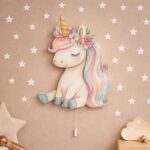 Kawaii eenhoorn LED-wandnachtlamp | Houten LED nachtlamp