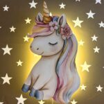 Kawaii eenhoorn LED-wandnachtlamp | Houten LED nachtlamp