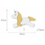 Eenhoorn volledig silhouet LED-wandnachtlamp van hout | Houten LED nachtlamp