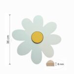 Madeliefje LED-wandnachtlamp van hout | Houten LED nachtlamp