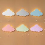 Gepersonaliseerde wolk LED-wandnachtlamp met naam | Houten LED nachtlamp