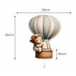 Wandnachtlamp beer in luchtballon | Houten LED nachtlamp