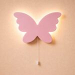 Houten vlinder silhouet LED-wandnachtlamp | Houten LED nachtlamp