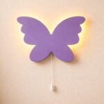 Houten vlinder silhouet LED-wandnachtlamp | Houten LED nachtlamp
