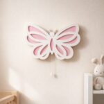 Vlinder LED-wandnachtlamp van hout 2 lagen | Houten LED nachtlamp