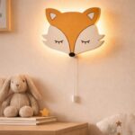 Vos LED-wandnachtlamp van hout | Houten LED nachtlamp